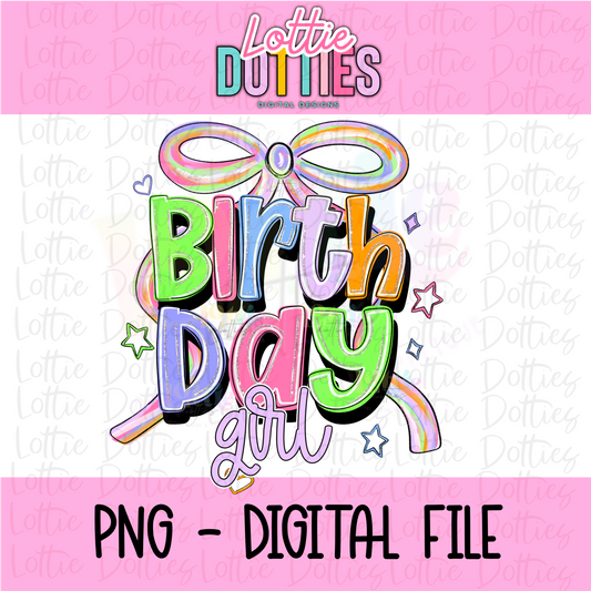 Birthday Girl Bow PNG - Birthday Bow - Sublimation - Digital Download
