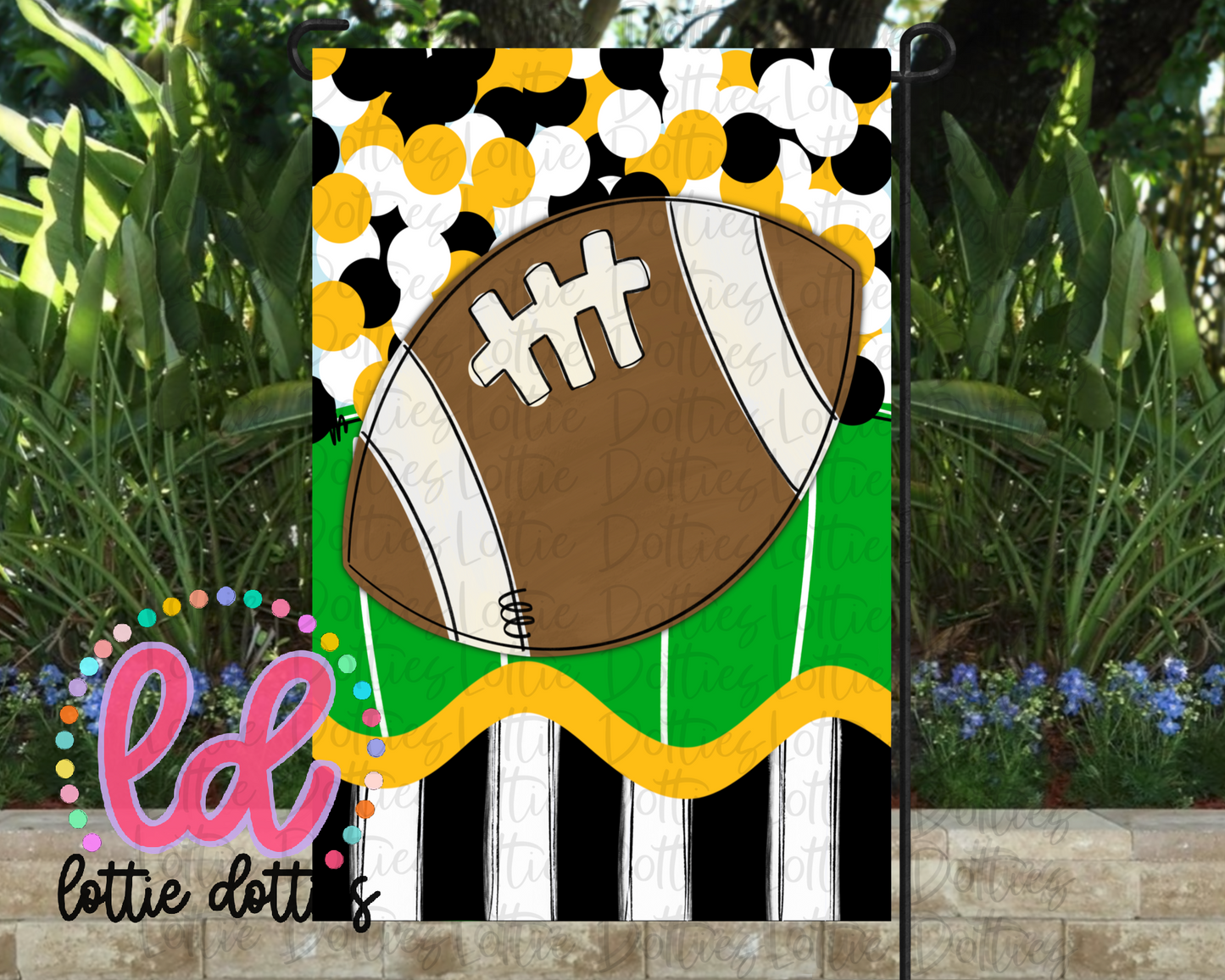 Football Flag PNG - Flag Sublimation - Digital Download - Black and Gold