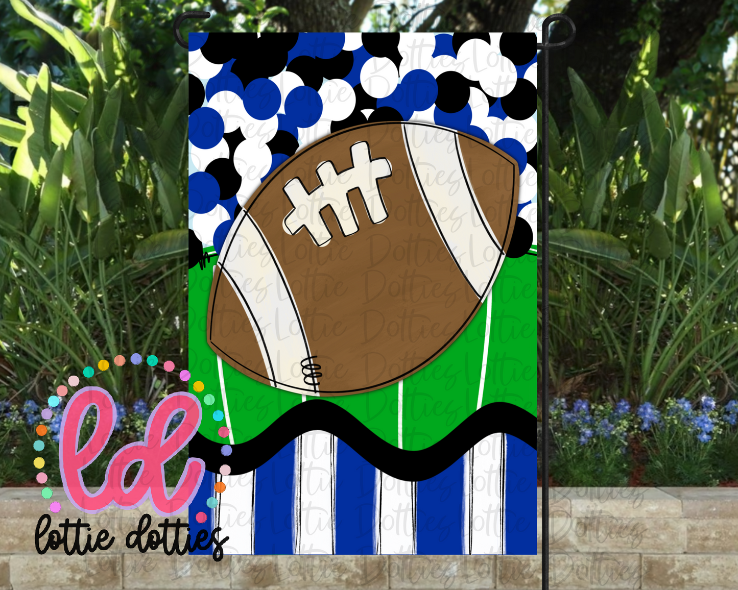 Football Flag PNG - Flag Sublimation - Digital Download -Blue and Black