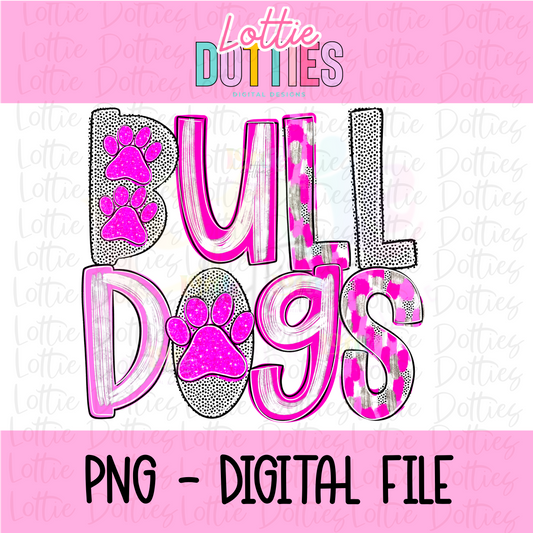 Bulldogs Pink PNG - Bulldogs sublimation design - Digital Download