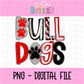 Bulldogs Red & Black PNG - Bulldogs sublimation design - Digital Download
