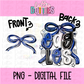 Eagles PNG - Royal Black and White Bow Design Sublimation design -   Digital Download