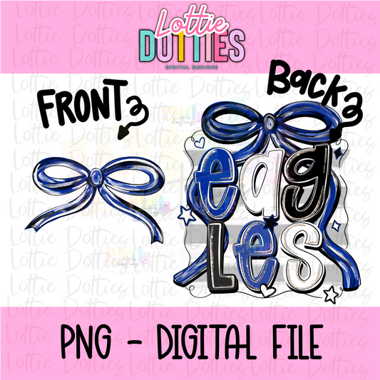 Eagles PNG - Royal Black and White Bow Design Sublimation design -   Digital Download