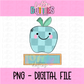 Apple Box PNG - Blue Apple Box - Sublimation - Digital Download