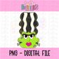 Mrs. Frank Png - Frankenstein Png - Halloween Sublimation Design - Kids Halloween Design - Digital Download