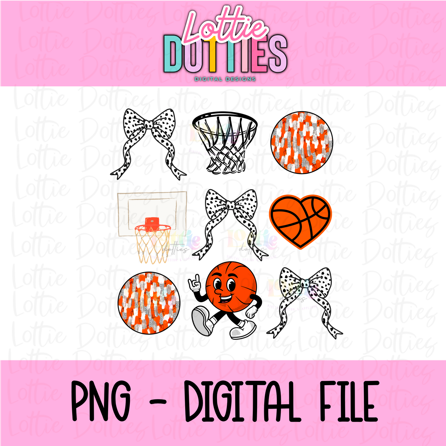 Hearts and Hoops - Basketball Png - Basketball Sublimation Design- Digital Download