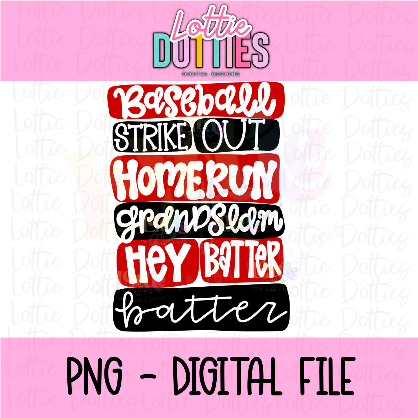 Baseball PNG - Baseball Red & Black Sublimation - Digital Download