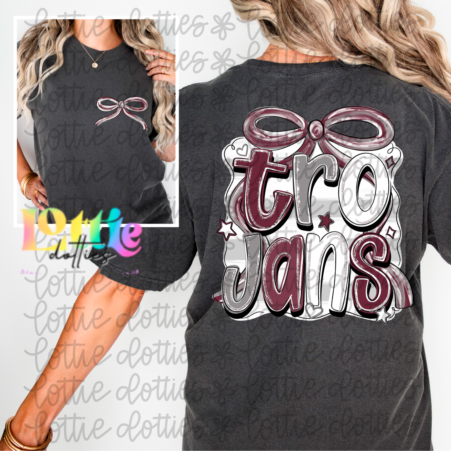 Trojans PNG - trojans bow design - Digital Download - coquette design