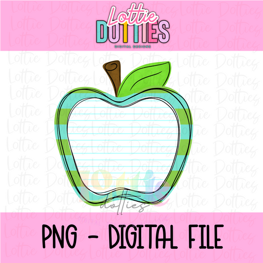 Green Apple PNG - Back To School - Sublimation - Digital Download