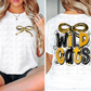 Wildcats PNG - Black and Gold Wildcats bow design - Digital Download
