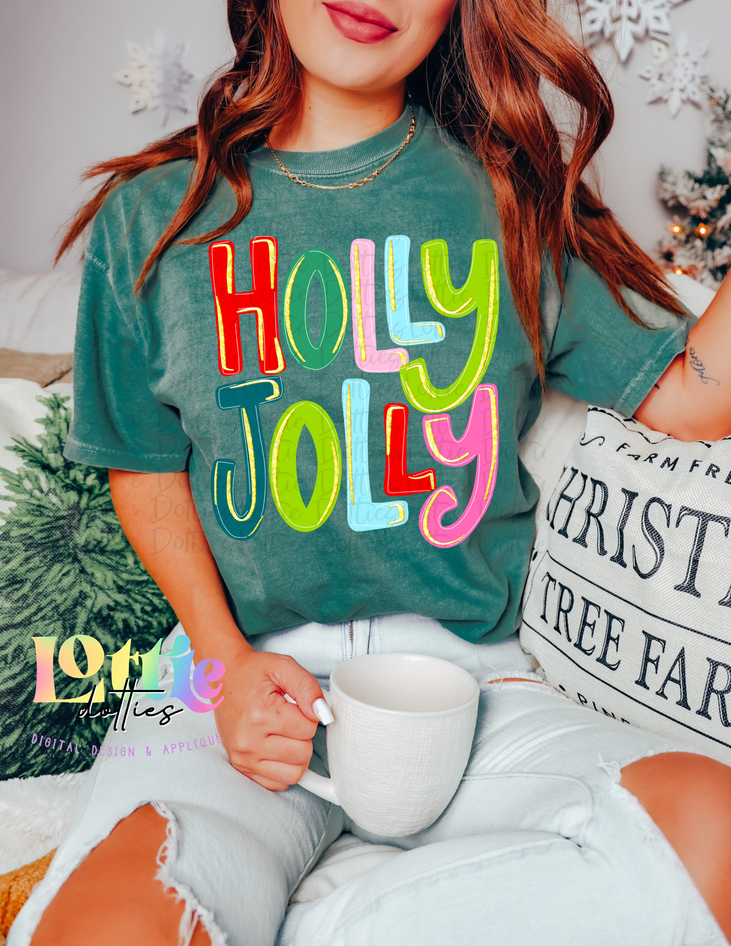 Holly Jolly - Christmas Png - Christmas Sublimation Design- Digital Download