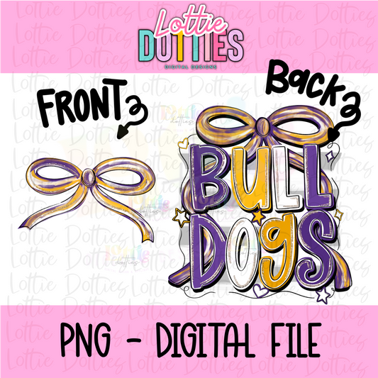 Bulldogs PNG - Bulldogs bow design - Digital Download - Purple and Gold