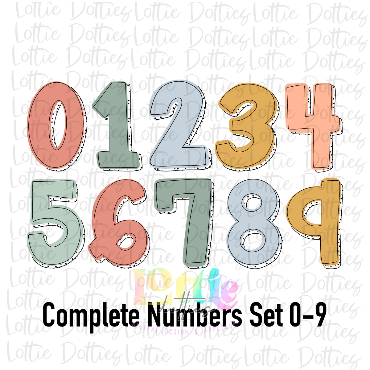 Boho Dottie Number Alpha Png - Boho number Alpha Pack - Digital Downlo ...
