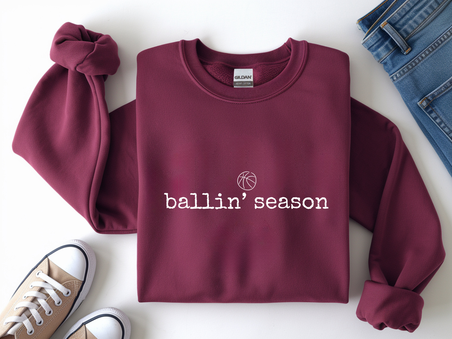 Ballin’ Season PNG | Basketball Design | Retro Sports Graphic | Basketball Mom Clipart | Game Day Design | Digital Download