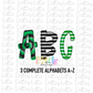 Green & Black Tie Dye Spirit - Alphabet Clipart - Instant Download  - Alpha Pack