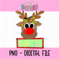 Reindeer Girl Name Patch Png - Christmas Name Patch Design - name plate design - Digital Download