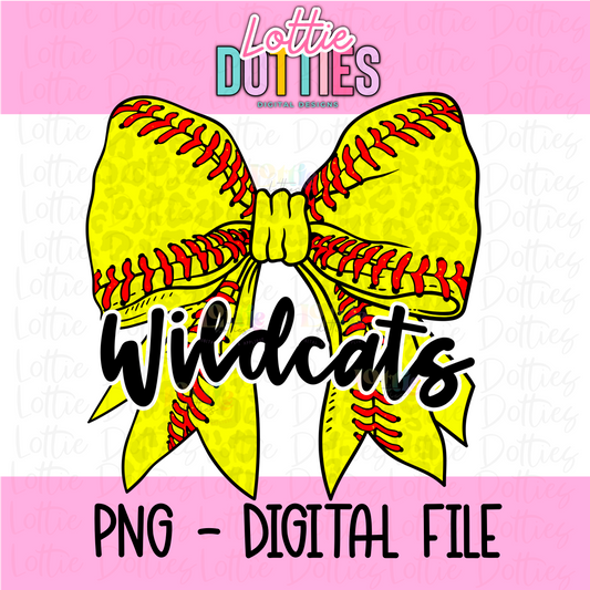 Wildcats PNG - Wildcats Softball bow design - Digital Download - Black
