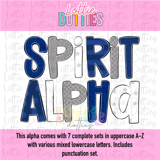 Navy and Gray Spirit Alpha | Navy and Gray | Hand Lettered Alphabet | Alpha Pack | Alphabet Clipart | Instant Download