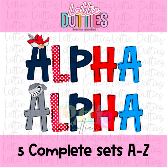 Rebels/Landsharks Alphabet - Alpha Pack - Alphabet Clipart - Instant Download