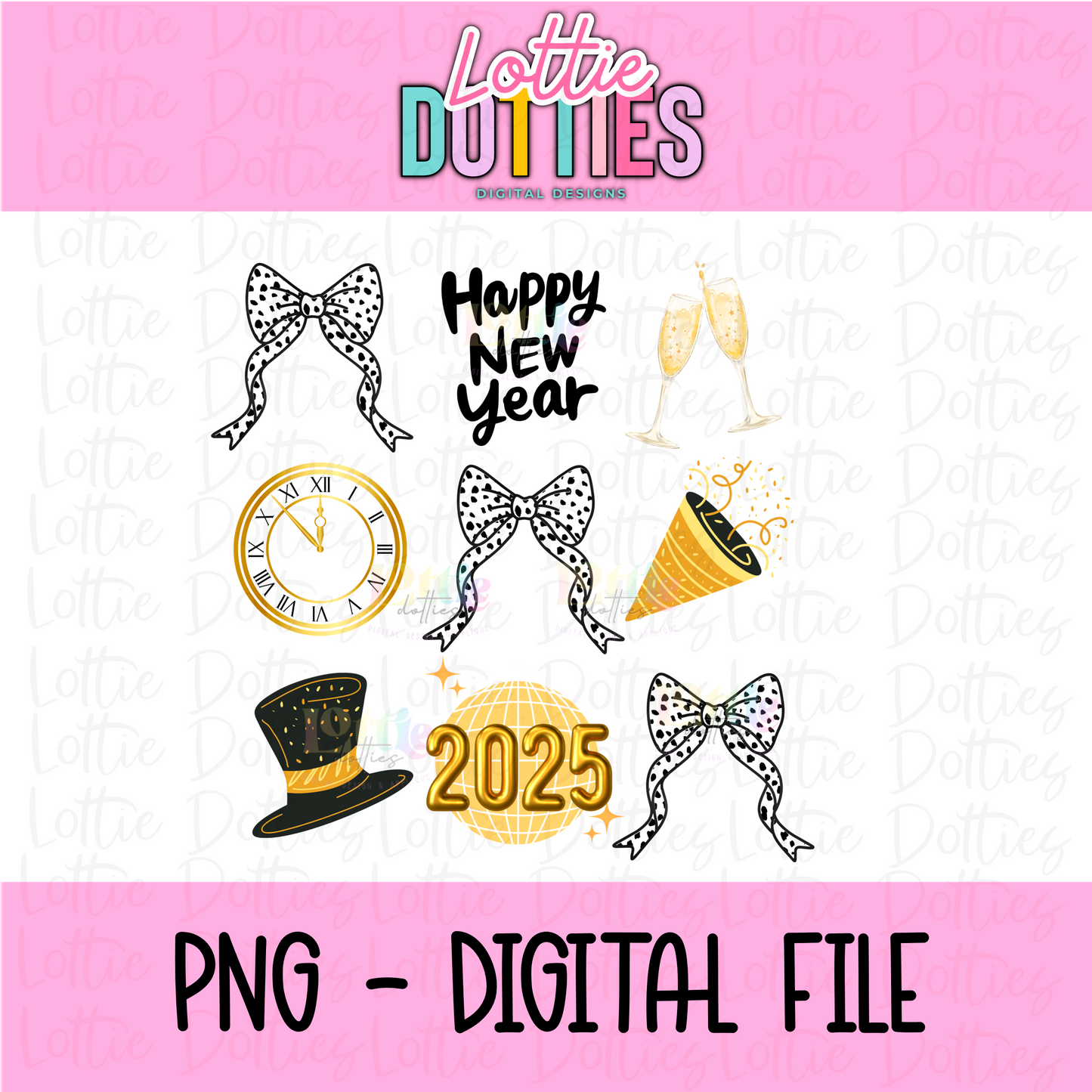 Happy New Year 2025 Gold- New Year’s Eve Png - New Year Sublimation Design- Digital Download