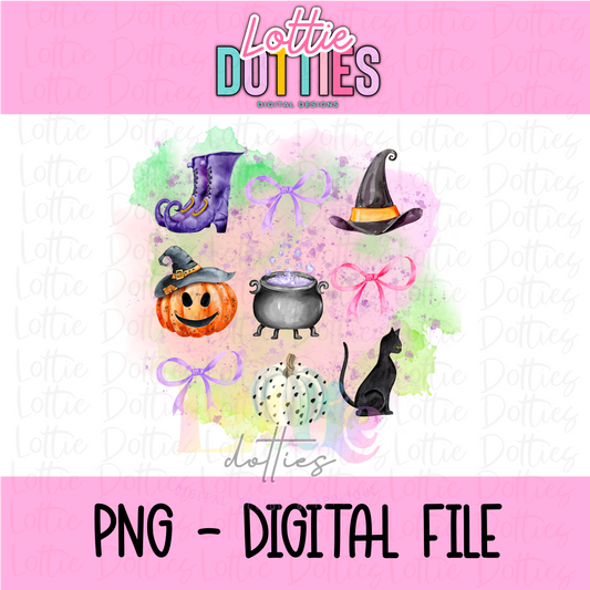 Witchy Bows PNG - Pink Witchy Bows Halloween- Sublimation - Digital Download