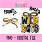 Wildcats PNG - Black and Gold Wildcats bow design - Digital Download