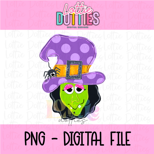 Witch Face PNG - Halloween Sublimation - Digital Download