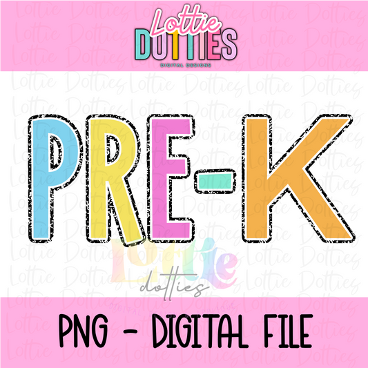 Pre-k PNG - Back To School - Sublimation - Digital Download