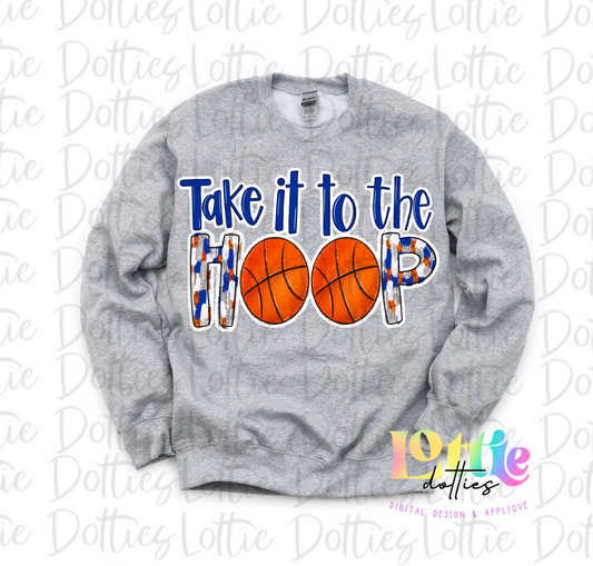 Take it to the Hoop Royal Png - Basketball Design - Instant Download - Digital Download