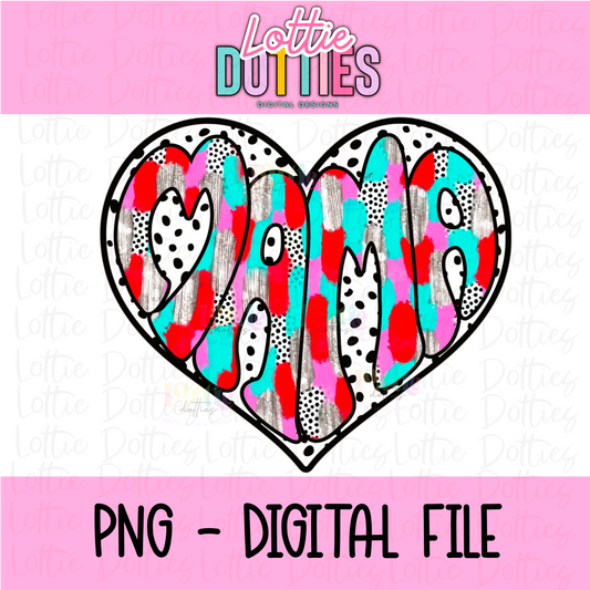 Mama Heart Dots PNG - Mama Heart Dots - Valentine's Day Sublimation - Valentines Design