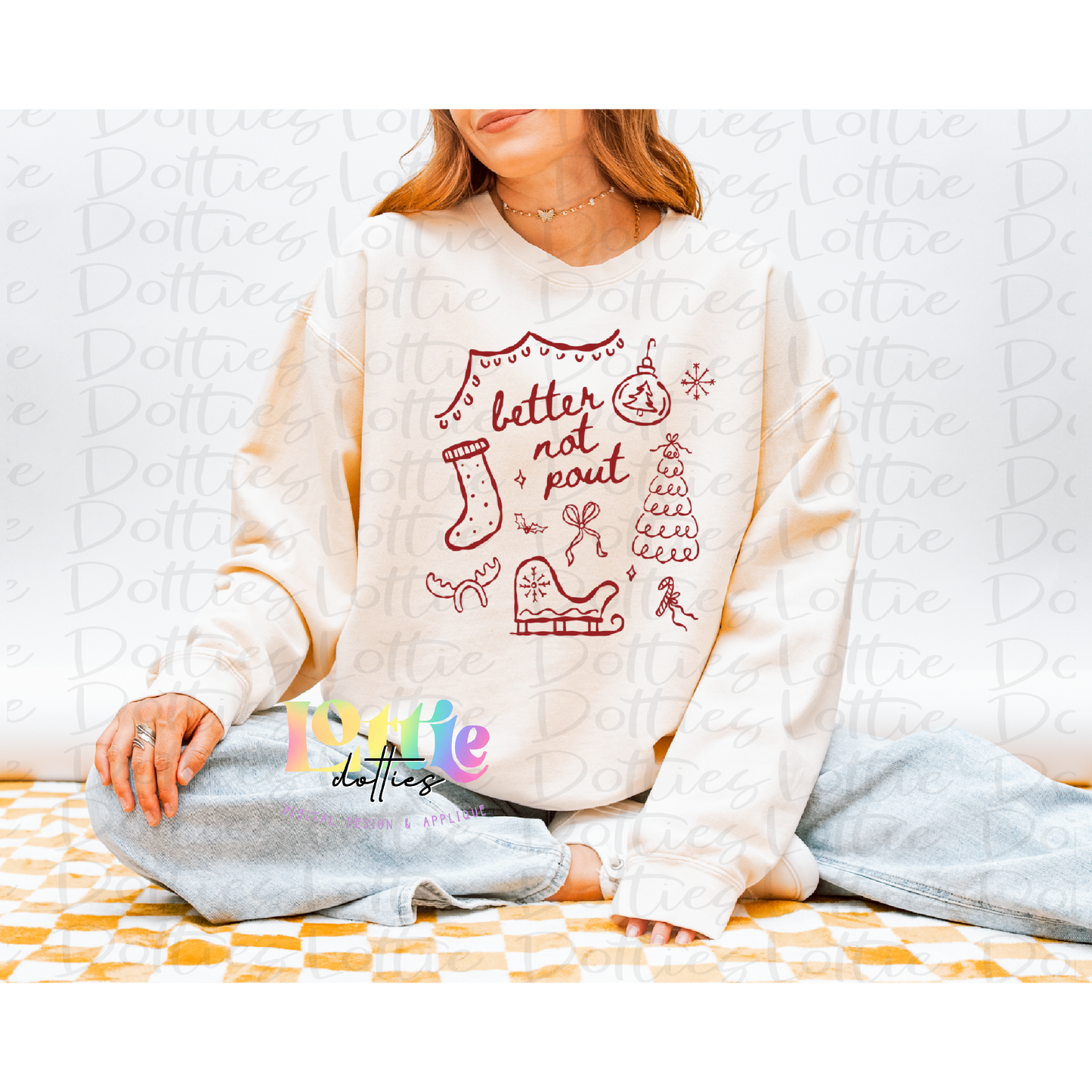 Better Not Pout PNG | Hand-Drawn Christmas Doodle Design | Festive Holiday Clipart | Retro Christmas