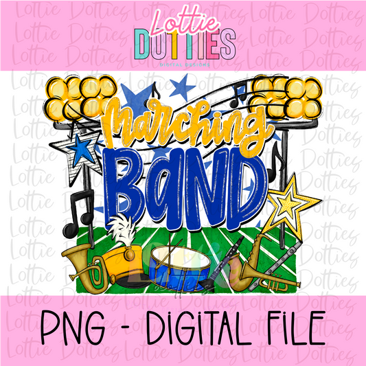 Marching Band PNG - Blue and Gold Marching Band design - Digital Download