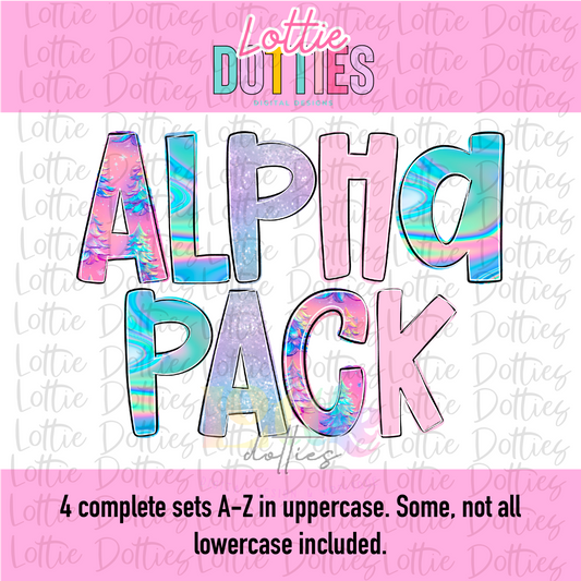 Holographic Christmas Trees - Christmas Trees - Alphabet - Alpha Pack - Alphabet Clipart - Instant Download  - Alpha Packs