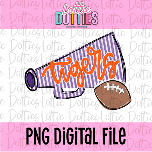 Tigers Megaphone Png | Tigers design | Digital Download | Navy and Orange