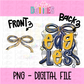 Eagles PNG - Eagles Navy and Gold bow design - Digital Download - coquette design