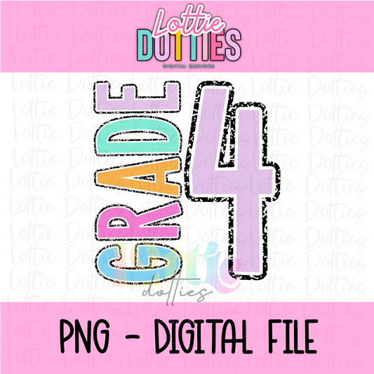 Fourth Grade PNG - Back To School - Sublimation - Digital Download