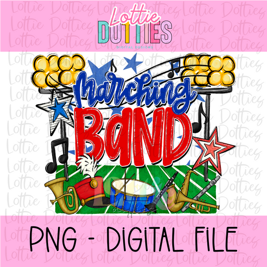 Marching Band PNG - Red and Blue Marching Band design - Digital Download