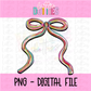 Christmas Whimsical Bow Png - Holly Jolly - Christmas Sublimation Design - Digital Download