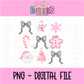 Pink Christmas - Pink Santa & Gingerbread Christmas Png - Christmas Sublimation Design- Digital Download