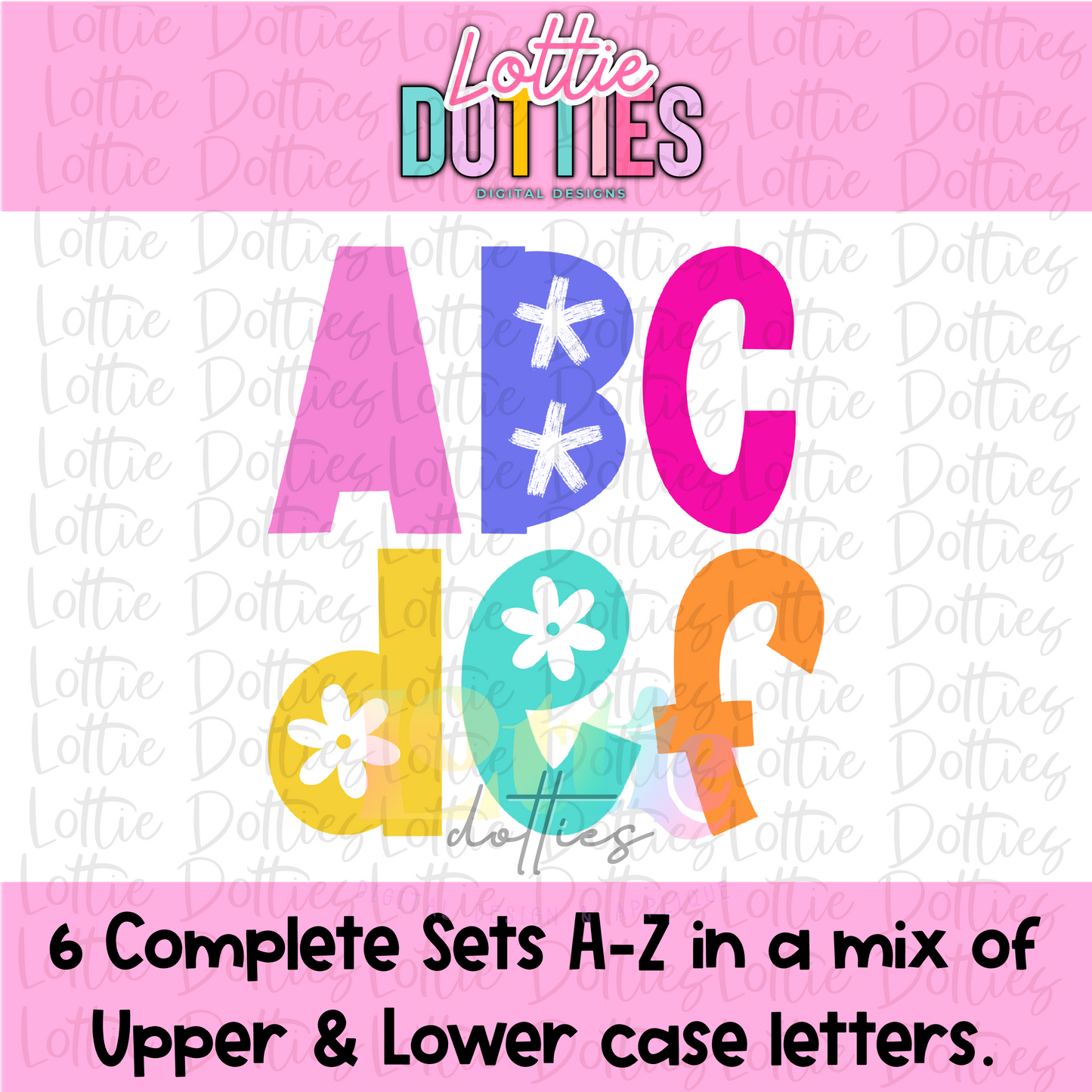 Lottie Bea Colorful Alpha  - Alpha Pack - Alphabet Clipart - Alphabet