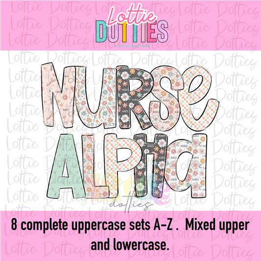 Nurse Alpha PNG - Alpha Set Sublimation- Digital Download