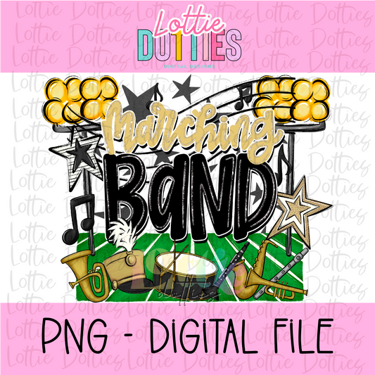 Marching Band PNG - Black and Vegas Gold Marching Band design - Digital Download