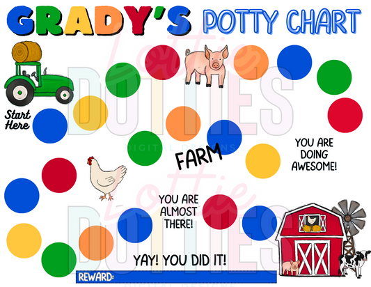 Farm Potty Chart Template - Farm