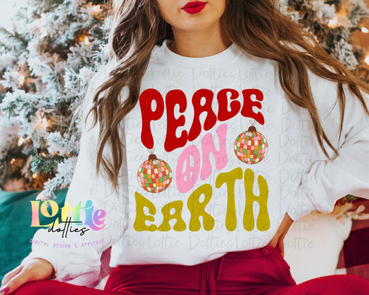 Peace On Earth - PNG - Christmas - Sublimation - Digital Download