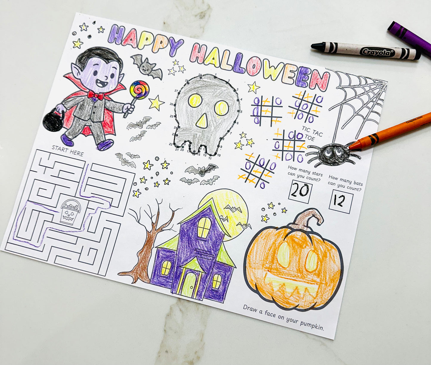 Halloween Activity Sheets - Printable| Printable Halloween Activity |Happy Halloween | Halloween Design | Digital Download