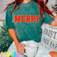 Merry - Red and Gold Chenille PNG - Christmas - Sublimation - Digital Download