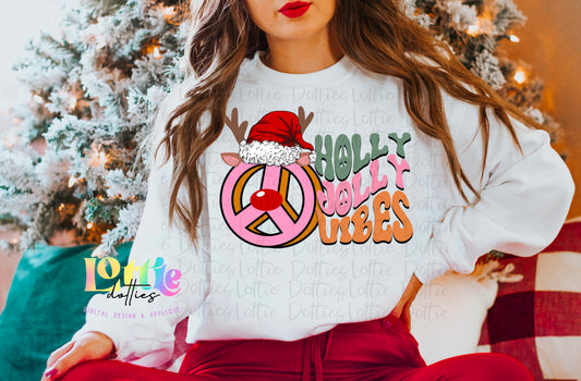 Holly Jolly Vibes Png - Christmas Sublimation Design - Digital Download