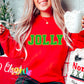 Jolly - Green and Gold Chenille PNG - Christmas - Sublimation - Digital Download