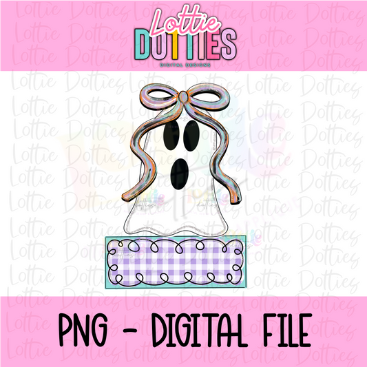 Ghost Name Plate - Cute Ghost PNG - Sublimation - Digital Download