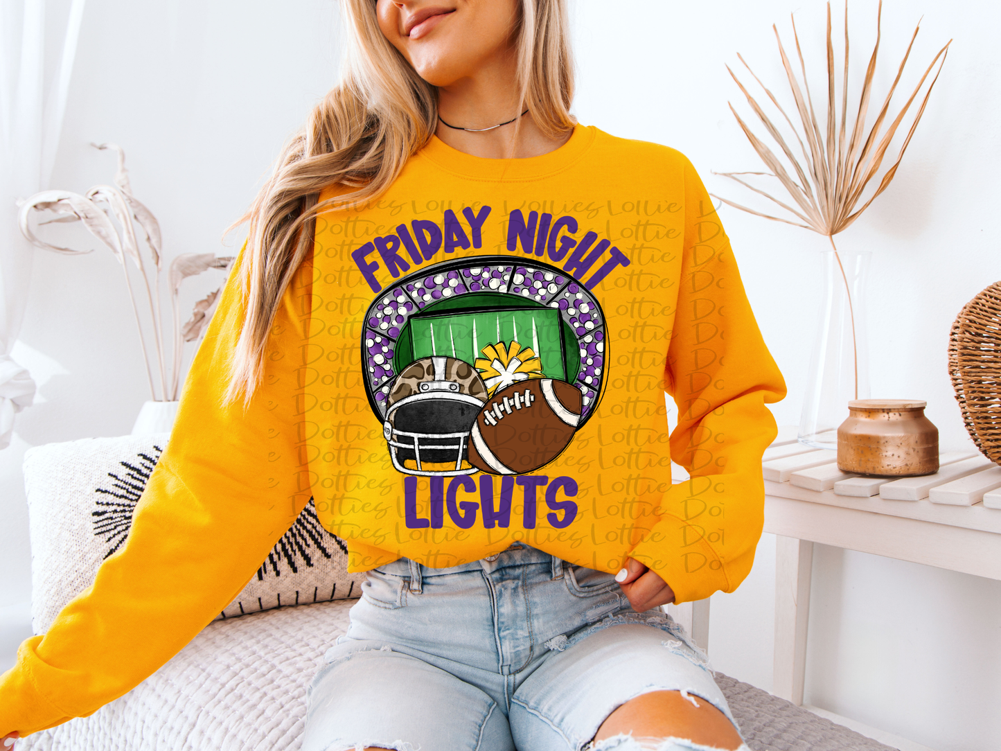 Friday Night Lights PNG - School Spirit Design- Digital Download - Purple and Gold